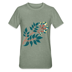 Camiseta en polialgodón unisex"Flower branch" - heather military green