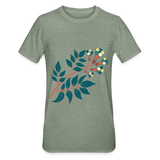 Camiseta en polialgodón unisex"Flower branch" - heather military green