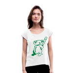 Camiseta con manga enrollada"Baseball Teddy" - white