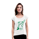 Camiseta con manga enrollada"Baseball Teddy" - white