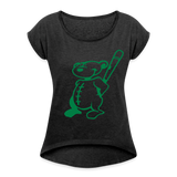 Camiseta con manga enrollada"Baseball Teddy" - heather black