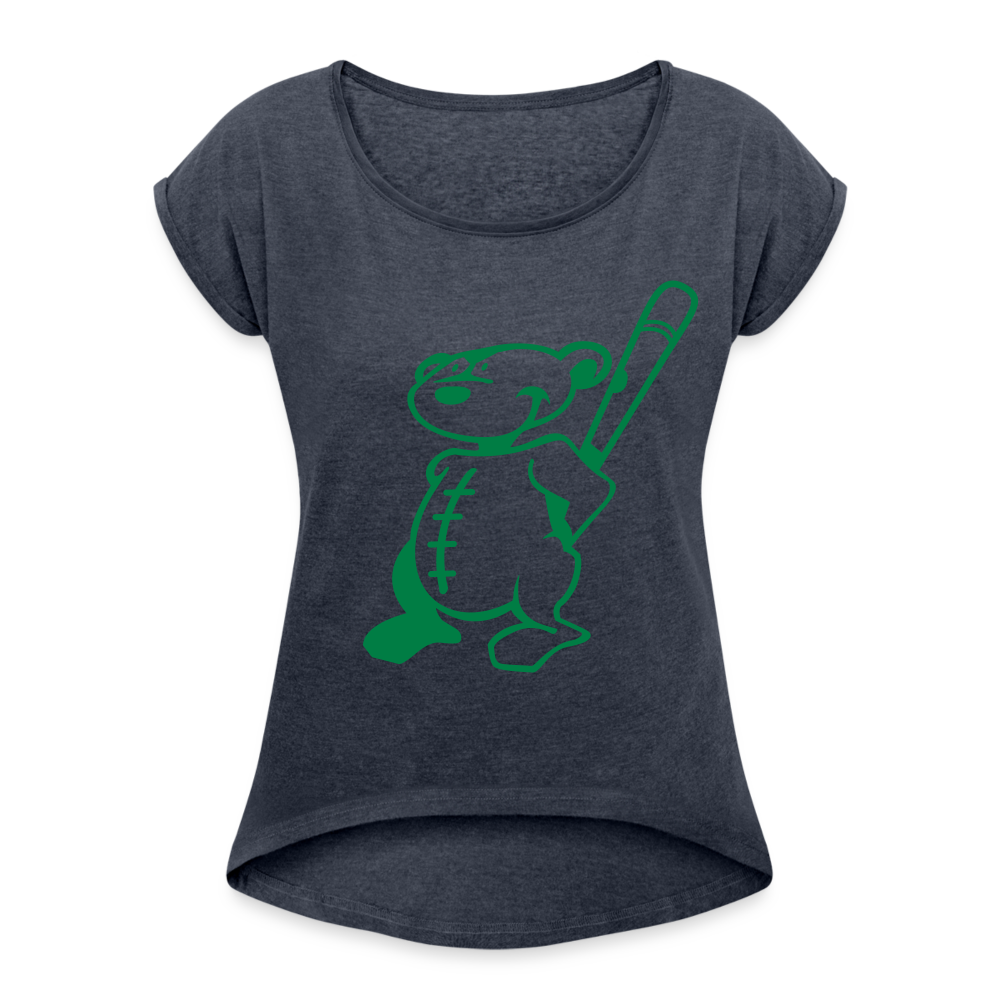 Camiseta con manga enrollada"Baseball Teddy" - heather navy
