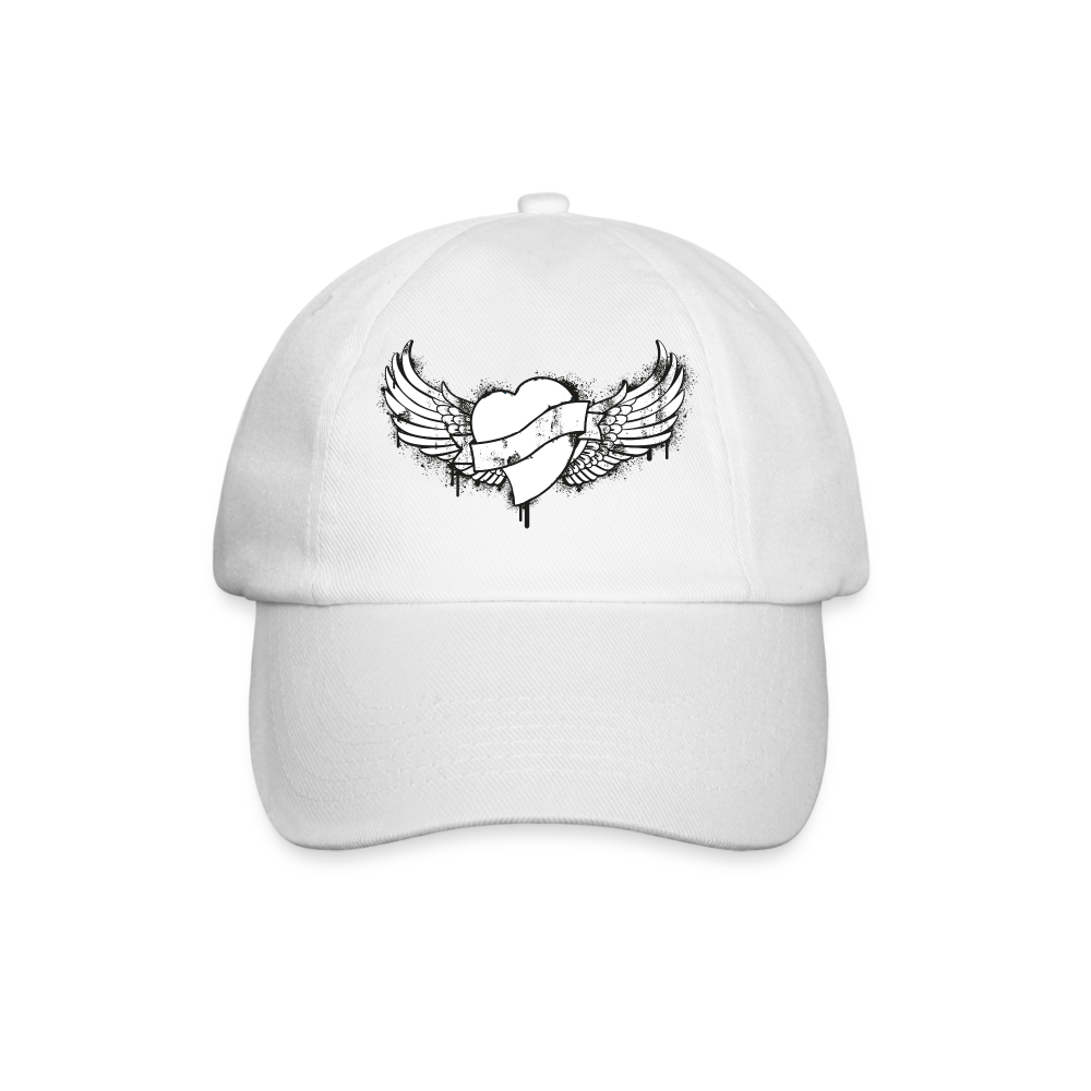 Gorra béisbol"Tattoo winged heart" - white/white