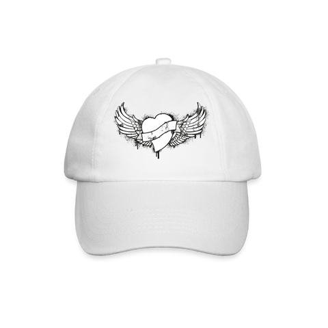 Gorra béisbol"Tattoo winged heart" - white/white