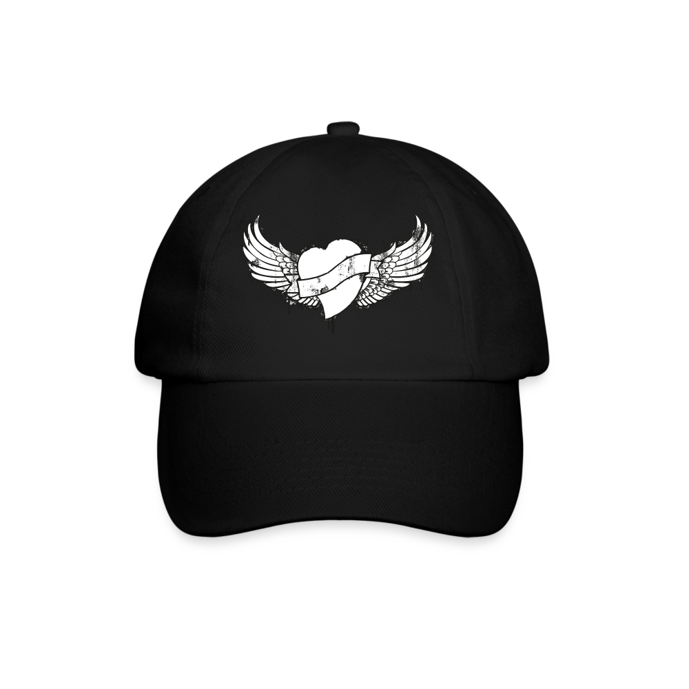 Gorra béisbol"Tattoo winged heart" - black/black