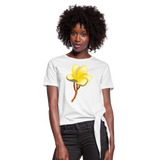 Camiseta con nudo"Plumeria" - white