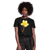 Camiseta con nudo"Plumeria" - black