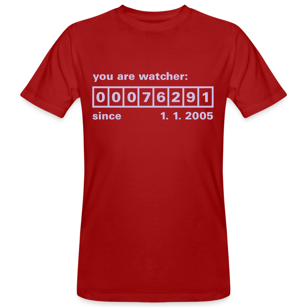 Camiseta ecológica"Watcher" - dark red