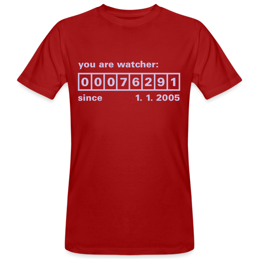 Camiseta ecológica"Watcher" - dark red
