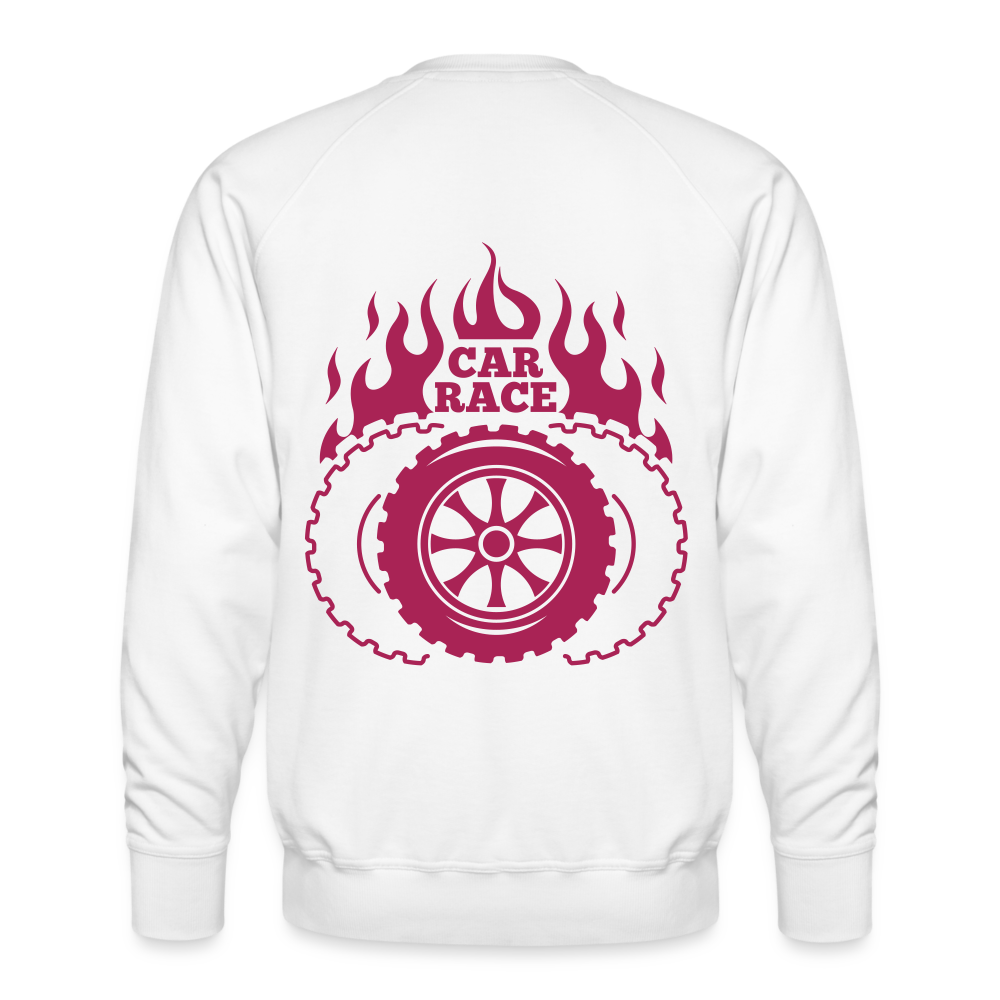 Sudadera premium"Car race logo" - white