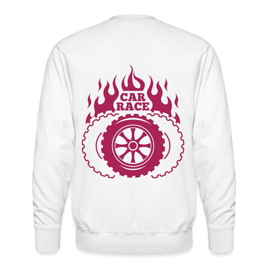 Sudadera premium"Car race logo" - white