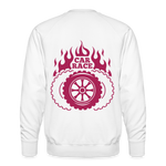 Sudadera premium"Car race logo" - white