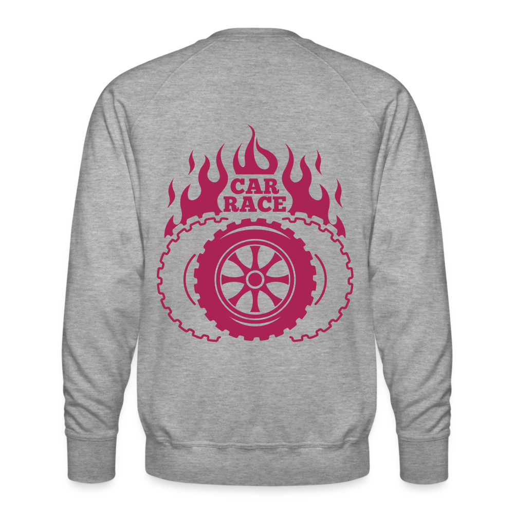 Sudadera premium"Car race logo" - heather grey
