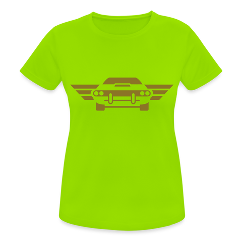 Camiseta transpirable"car front" - neon green