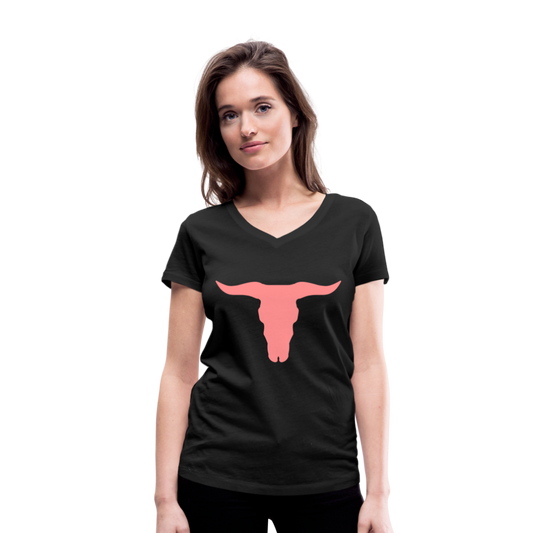 Camiseta ecológica con cuello de pico de Stanley & Stella"buffalo skull" - black