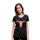 Camiseta ecológica con cuello de pico de Stanley & Stella"buffalo skull" - black