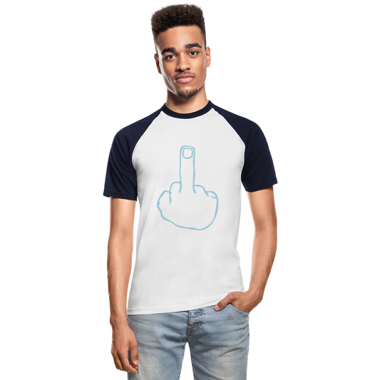 Camiseta béisbol manga corta"mittelfinger" - white/navy