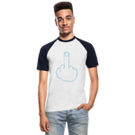 Camiseta béisbol manga corta"mittelfinger" - white/navy