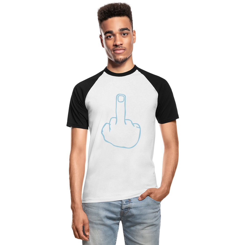 Camiseta béisbol manga corta"mittelfinger" - white/black