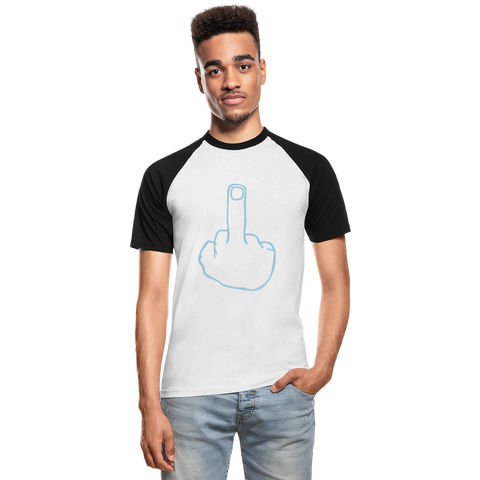 Camiseta béisbol manga corta"mittelfinger" - white/black