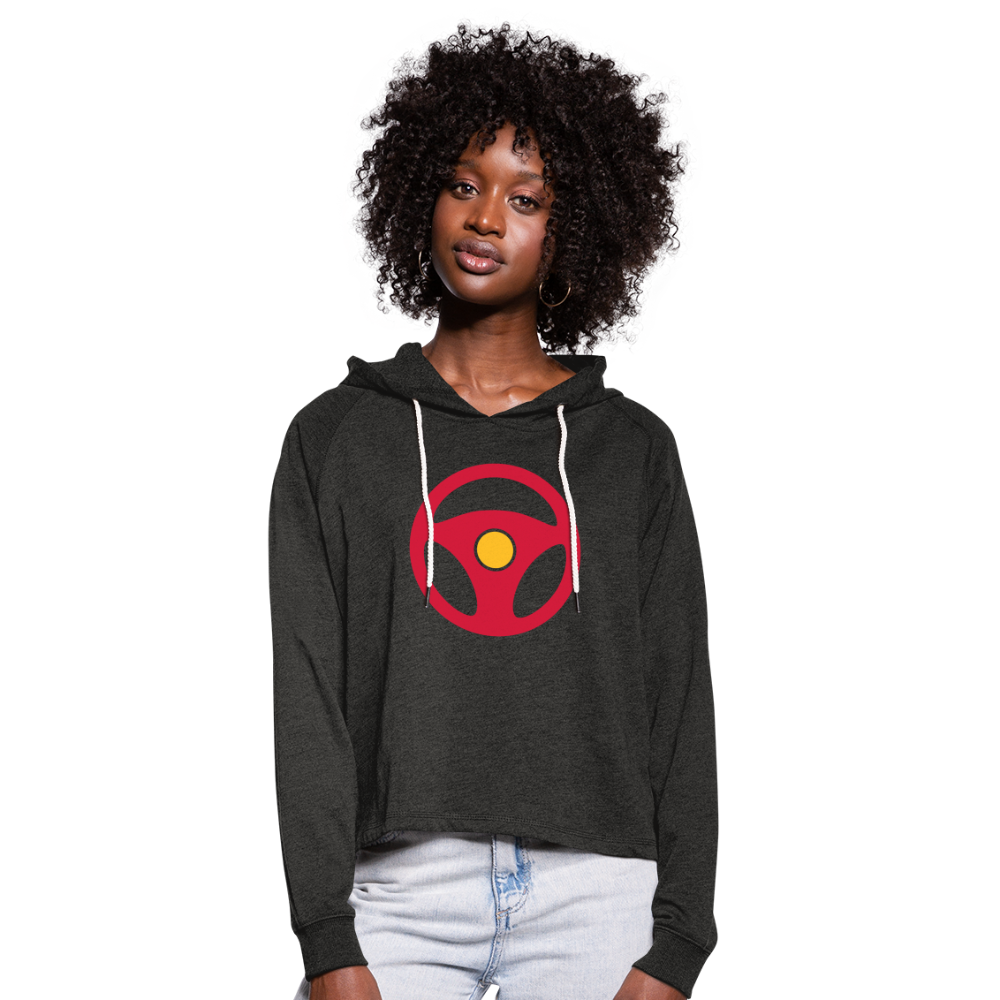 Sudadera cropped con capucha"automobile" - charcoal grey