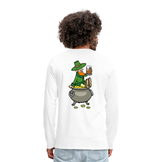 Camiseta de manga larga premium"pot of gold" - white