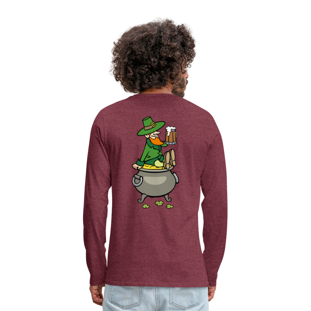 Camiseta de manga larga premium"pot of gold" - heather burgundy