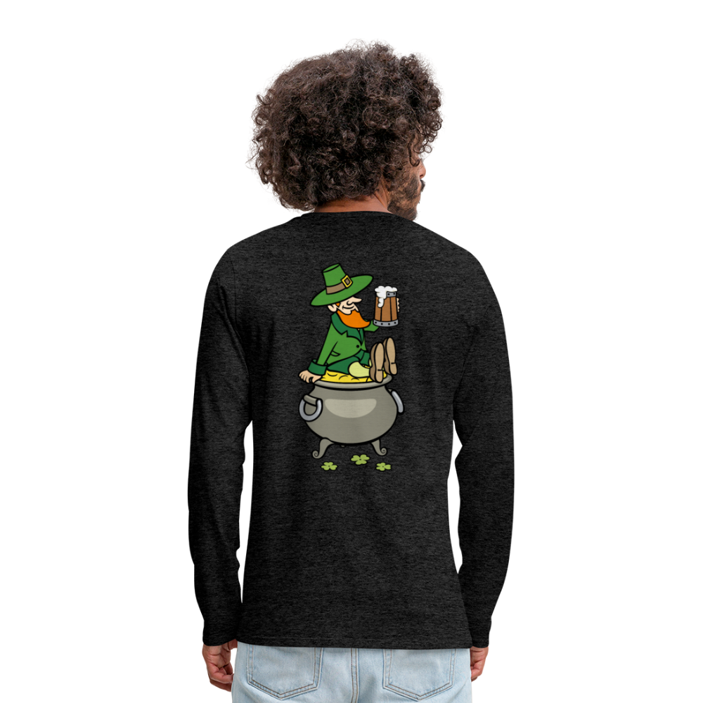 Camiseta de manga larga premium"pot of gold" - charcoal grey