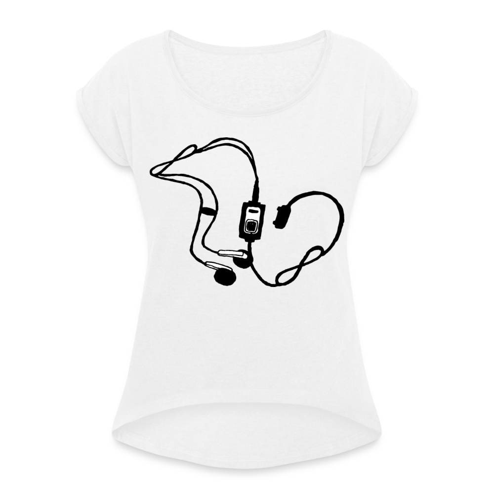 Camiseta con manga enrollada"mp3" - white