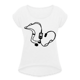 Camiseta con manga enrollada"mp3" - white