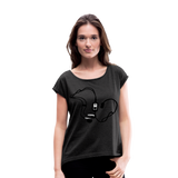 Camiseta con manga enrollada"mp3" - heather black