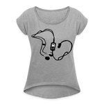 Camiseta con manga enrollada"mp3" - heather grey