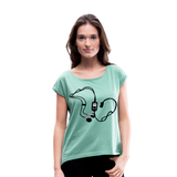 Camiseta con manga enrollada"mp3" - heather mint