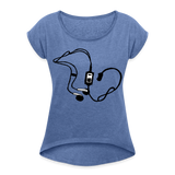 Camiseta con manga enrollada"mp3" - heather denim