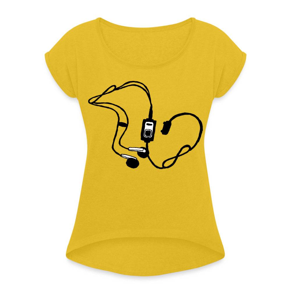 Camiseta con manga enrollada"mp3" - mustard yellow