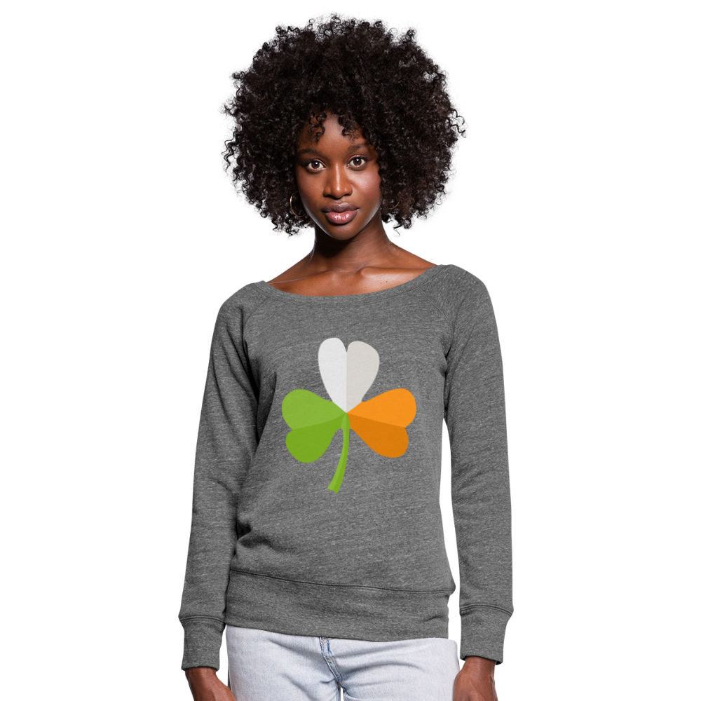 Sudadera con escote drapeado"St. Patrick's Day" - dark heather grey