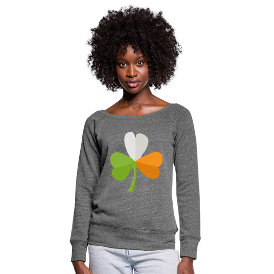 Sudadera con escote drapeado"St. Patrick's Day" - dark heather grey