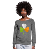 Sudadera con escote drapeado"St. Patrick's Day" - dark heather grey