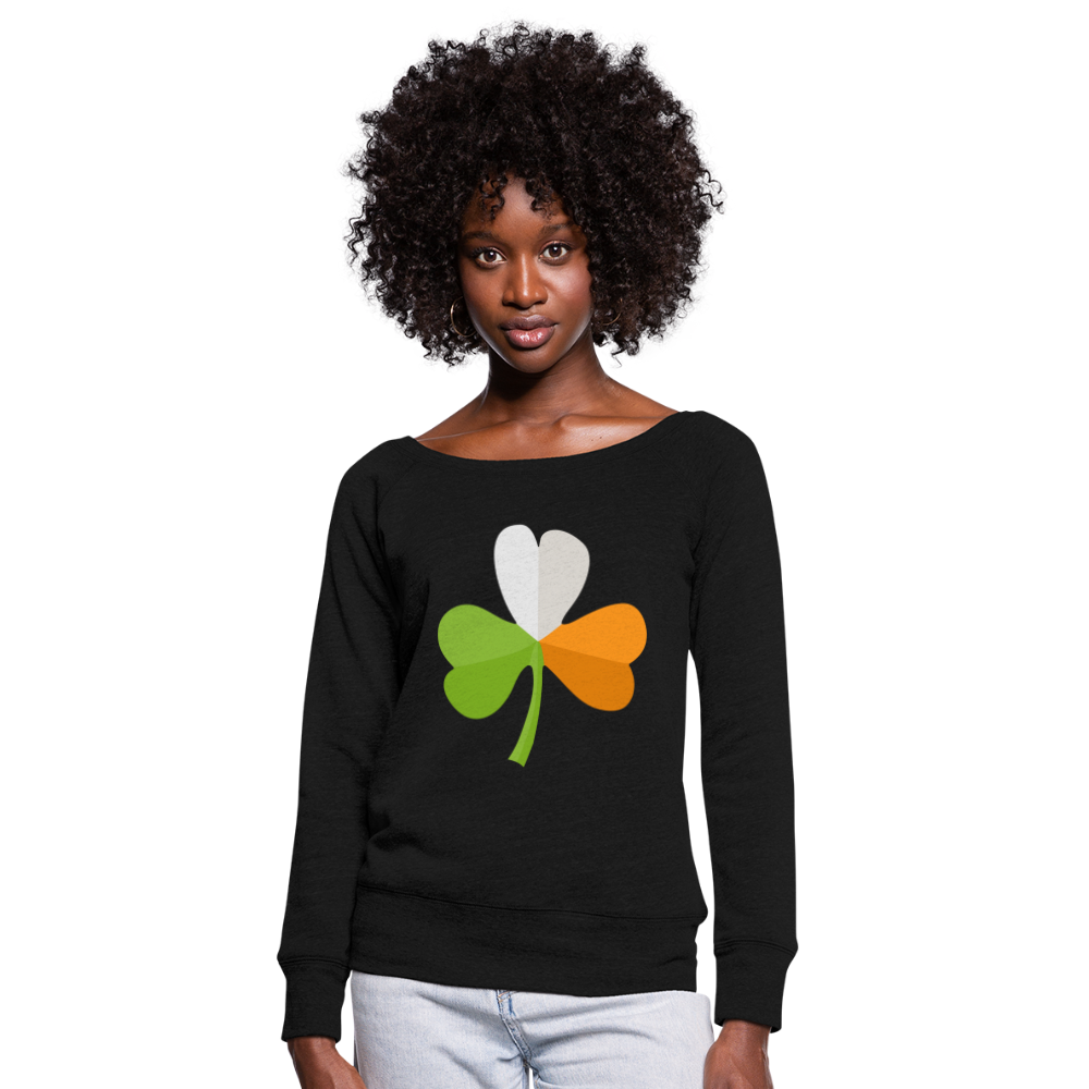 Sudadera con escote drapeado"St. Patrick's Day" - black