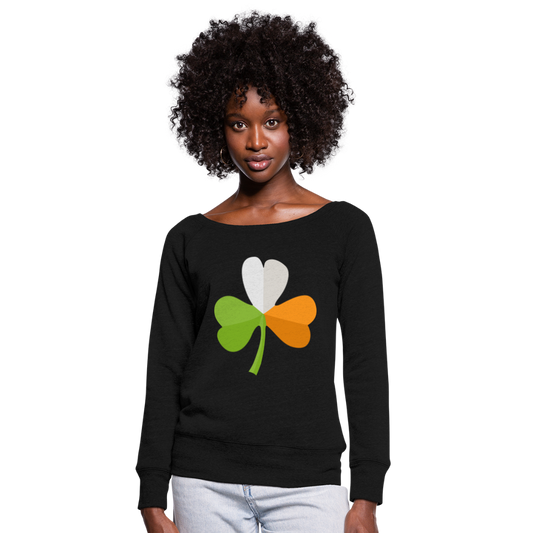 Sudadera con escote drapeado"St. Patrick's Day" - black