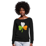 Sudadera con escote drapeado"St. Patrick's Day" - black