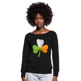 Sudadera con escote drapeado"St. Patrick's Day" - black