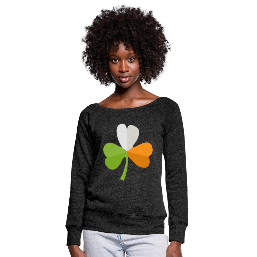 Sudadera con escote drapeado"St. Patrick's Day" - heather black