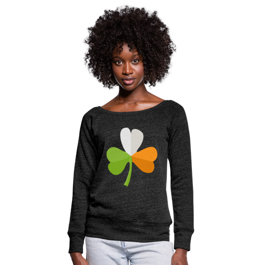 Sudadera con escote drapeado"St. Patrick's Day" - heather black