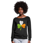 Sudadera con escote drapeado"St. Patrick's Day" - heather black