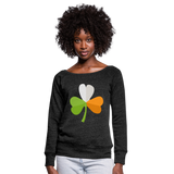 Sudadera con escote drapeado"St. Patrick's Day" - heather black