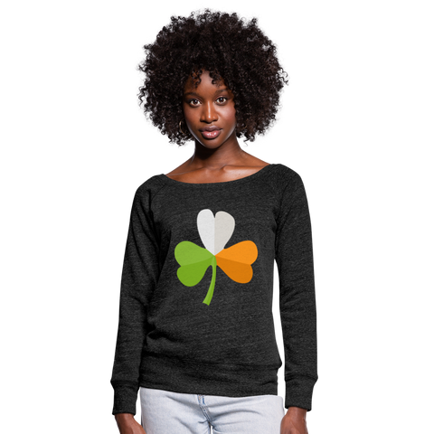 Sudadera con escote drapeado"St. Patrick's Day" - heather black