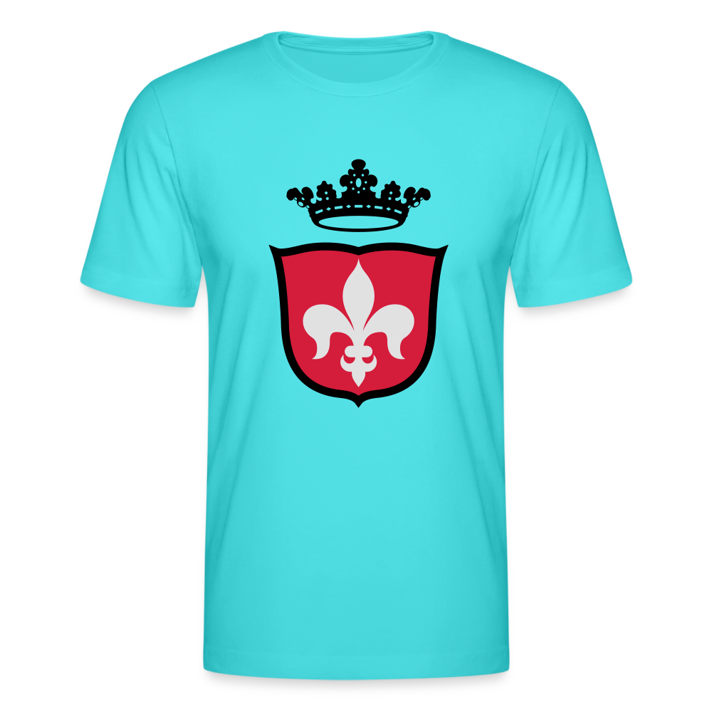 Camiseta de Bella + Canvas"Crest fleur de lis" - aqua