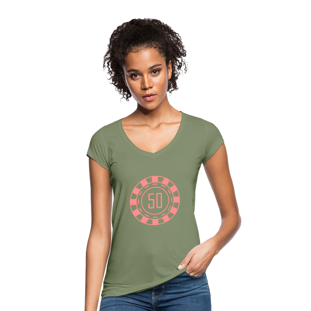 Camiseta vintage"pokerchips" - olive