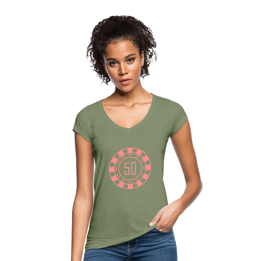 Camiseta vintage"pokerchips" - olive